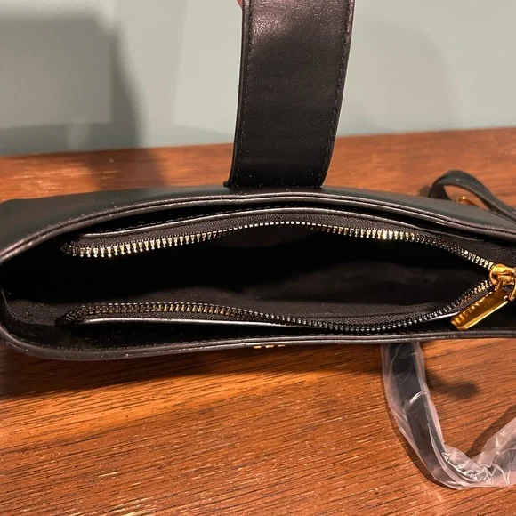 🌸NWOT🌸Black Structured Triomphe-Style Crossbody/ Shoulder / Clutch Bag - Picture 5 of 8
